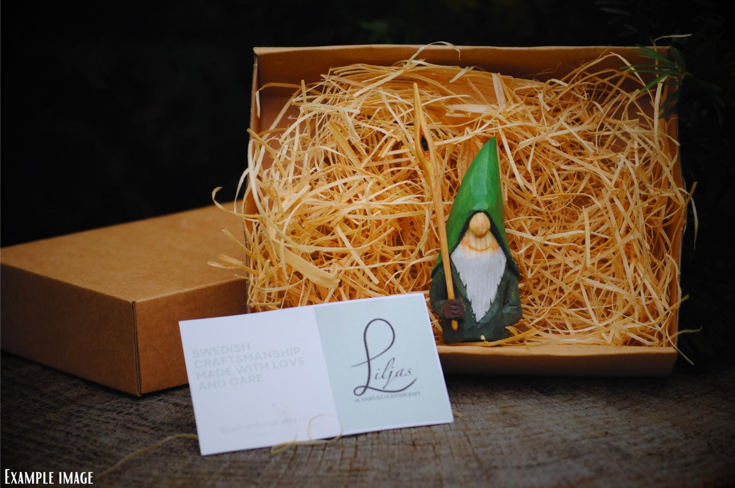 Schwedischer Wichtel Nr. 70 – Handgeschnitzte Holzfigur | Nummeriert und Signiert