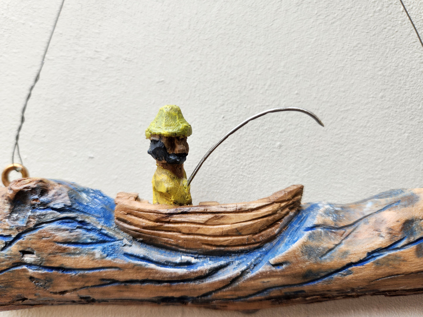 Handcarved Fisherman & Seagull – Nordic Wall Decor