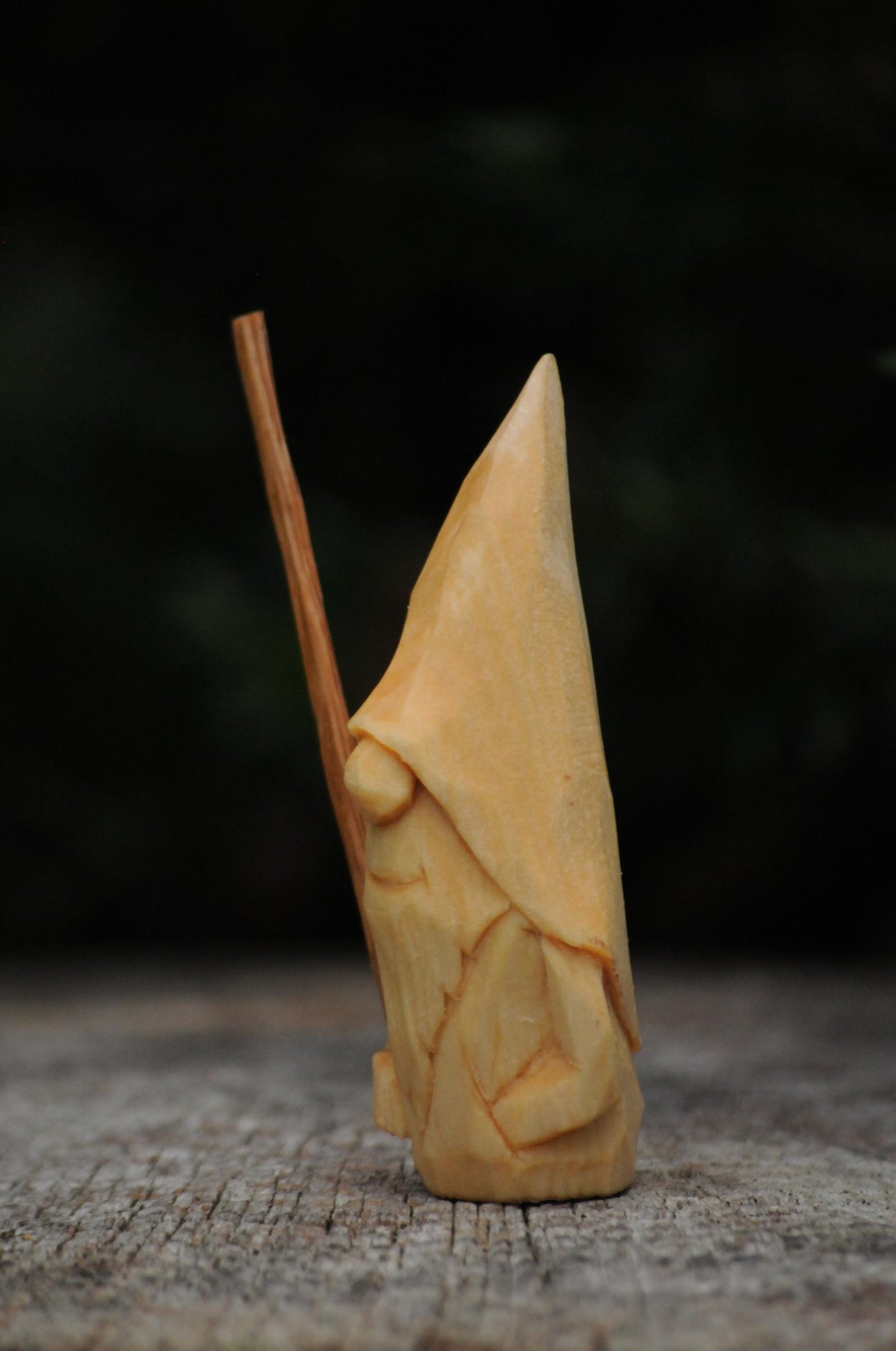 Hand-Carved Swedish Nisse with Oak Staff – Numbered & Certified Nordic Folk Art