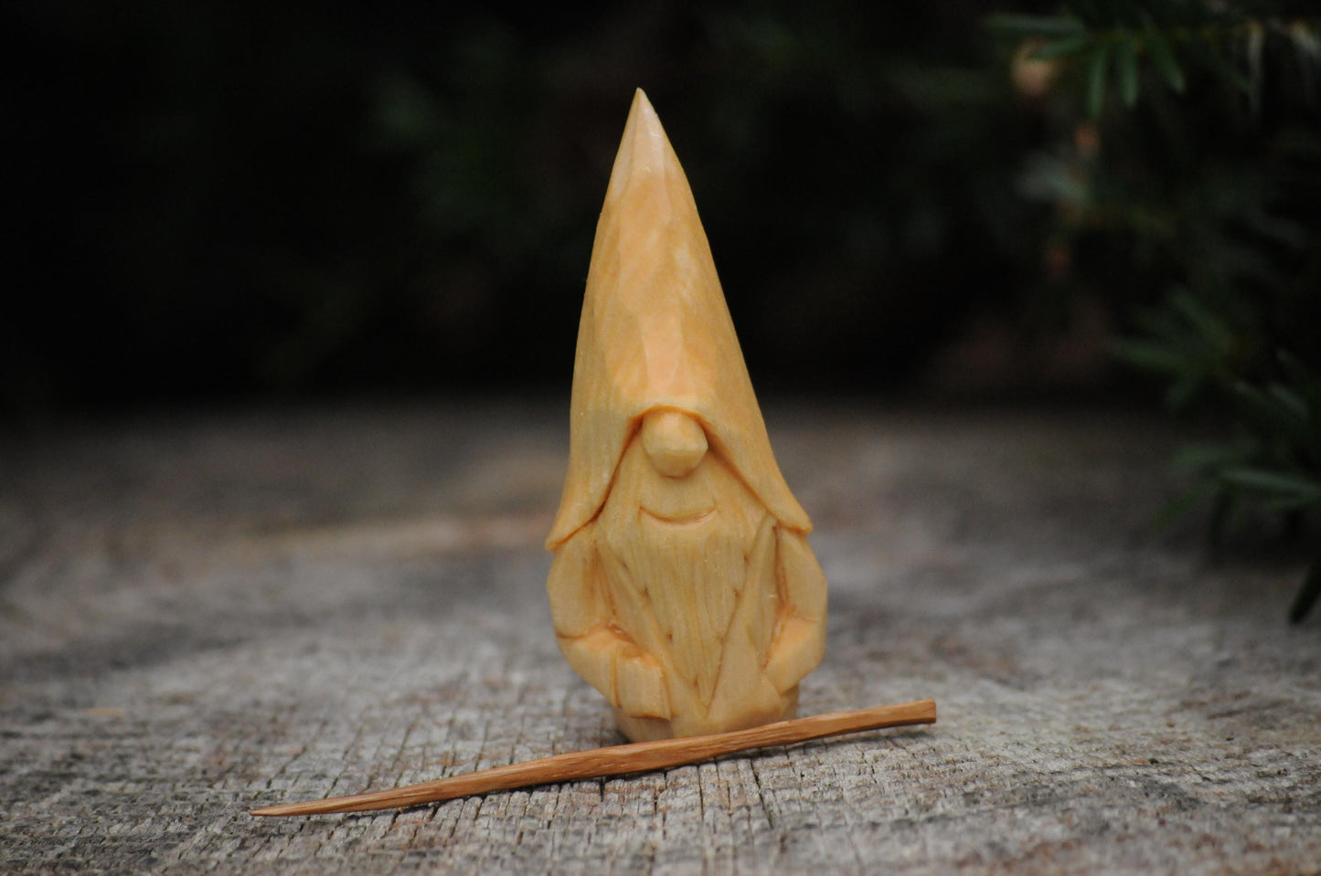 Hand-Carved Swedish Nisse with Oak Staff – Numbered & Certified Nordic Folk Art