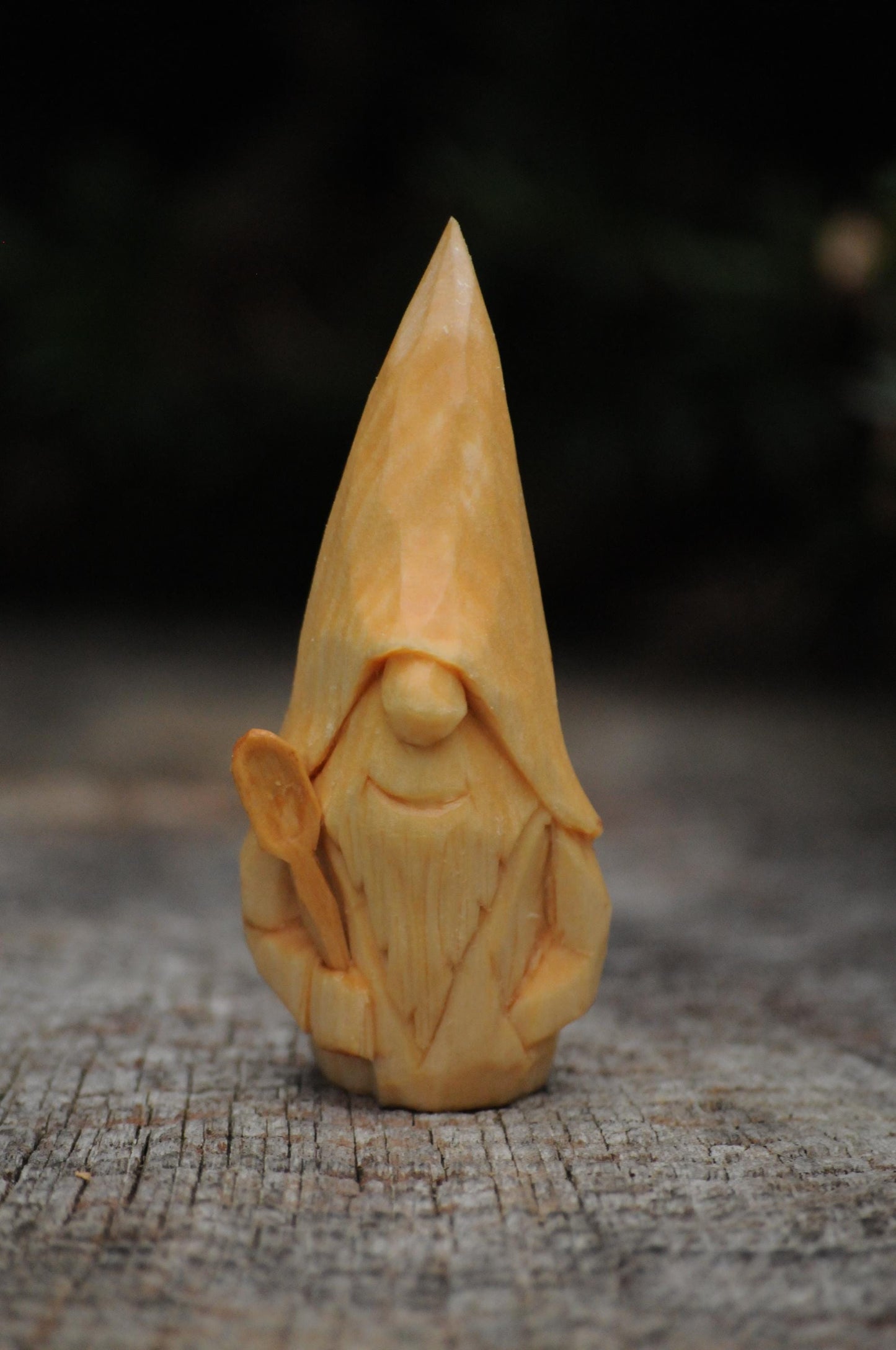 Hand-Carved Swedish Nisse with Spoon – Numbered & Certified Folk Art Gnome