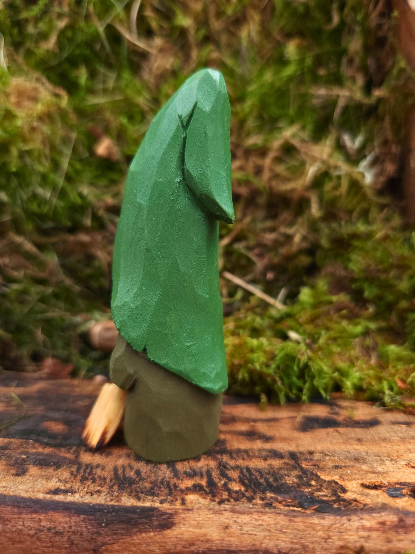 Hand-Carved Wooden Nisse 76 (Gnome) – Painted with Egg Oil Tempera, with Linden Broom
