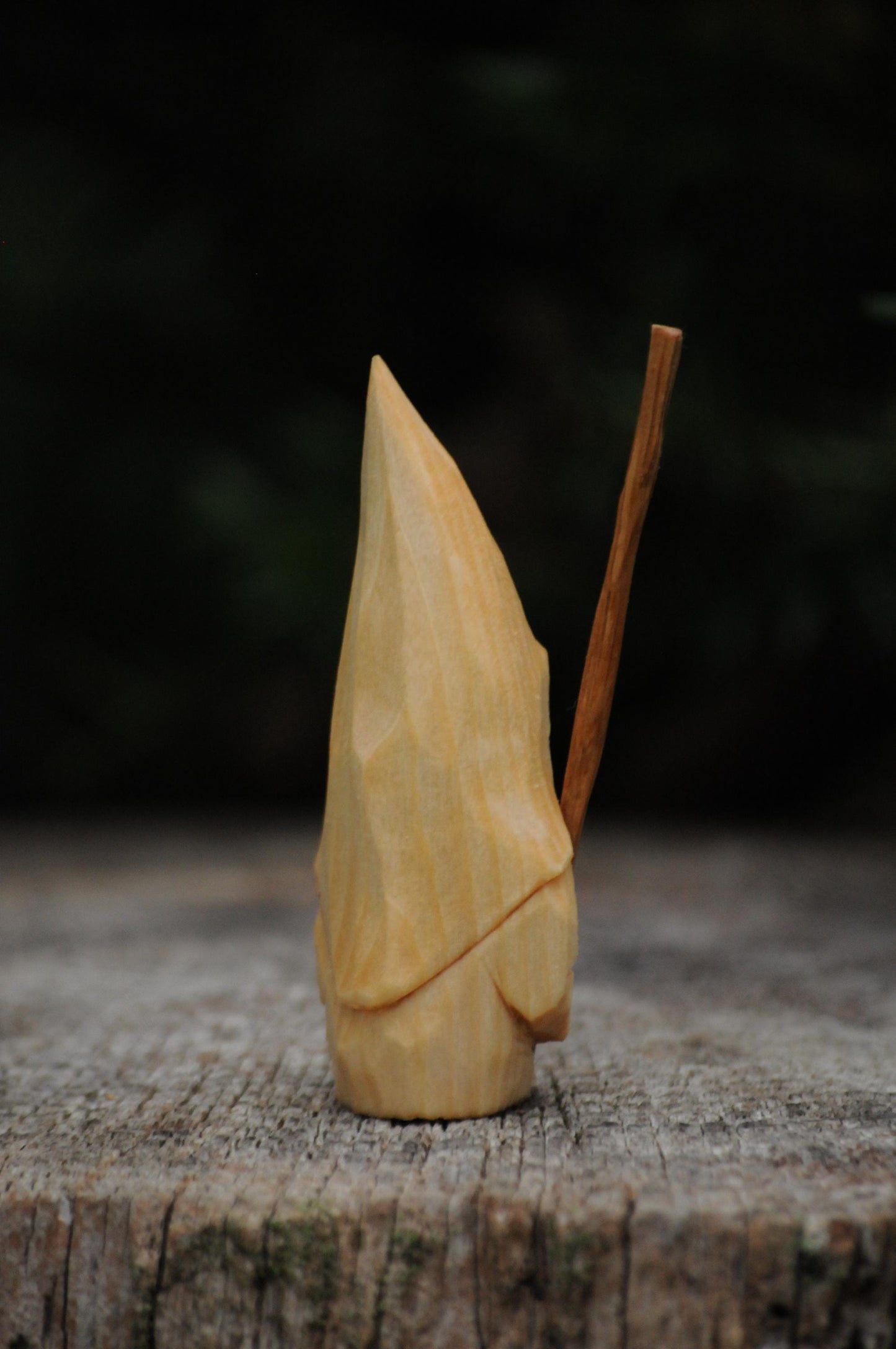 Hand-Carved Swedish Nisse with Oak Staff – Numbered & Certified Nordic Folk Art