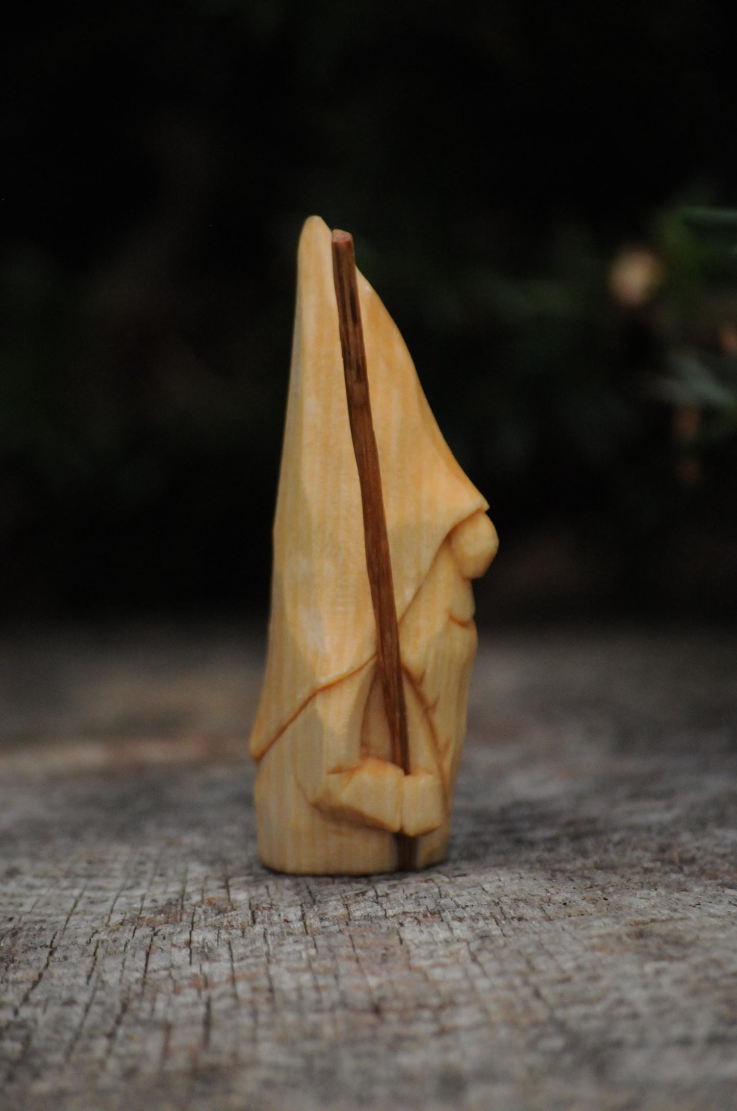 Hand-Carved Swedish Nisse with Oak Staff – Numbered & Certified Nordic Folk Art