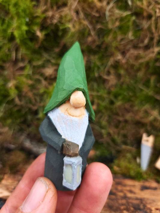 Hand-Carved Nisse with Lantern – Magical Glow